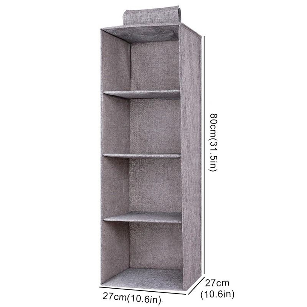 Cotton Linen Hanging Storage Organizer With Drawers For Closet And Wardrobe 11