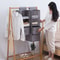 Cotton Linen Hanging Storage Organizer With Drawers For Closet And Wardrobe 2