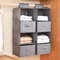 Cotton Linen Hanging Storage Organizer With Drawers For Closet And Wardrobe 5