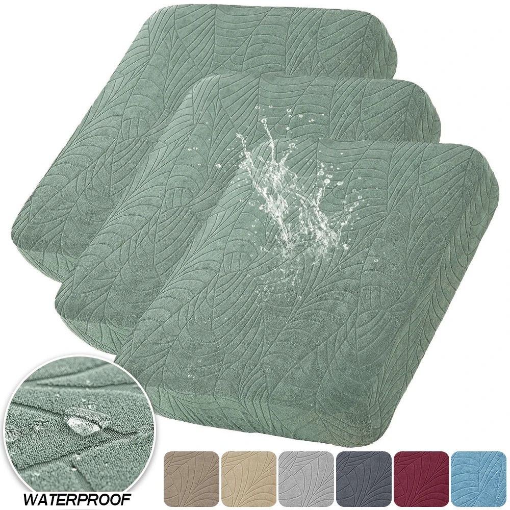 Waterproof Stretch Sofa Cushion Cover With Removable Jacquard Fabric Protector 0