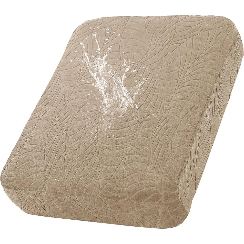 Waterproof Stretch Sofa Cushion Cover With Removable Jacquard Fabric Protector 8