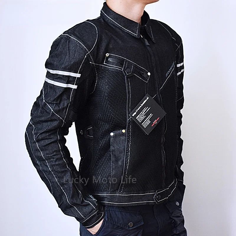 Mens Breathable Mesh Motorcycle Jacket With Protective Padding 3