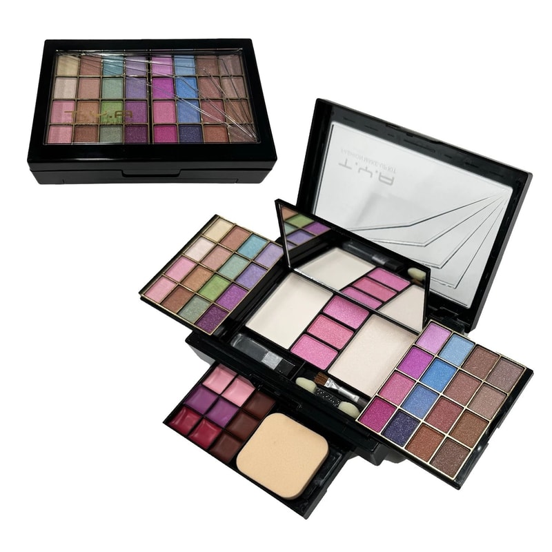 46 Color Makeup Palette With Eyeshadow Blush Powder Puff And Lip Gloss Set 6