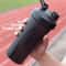 Portable Protein Shaker 600ml Fitness Bottle With Wire Whisk Ball 3