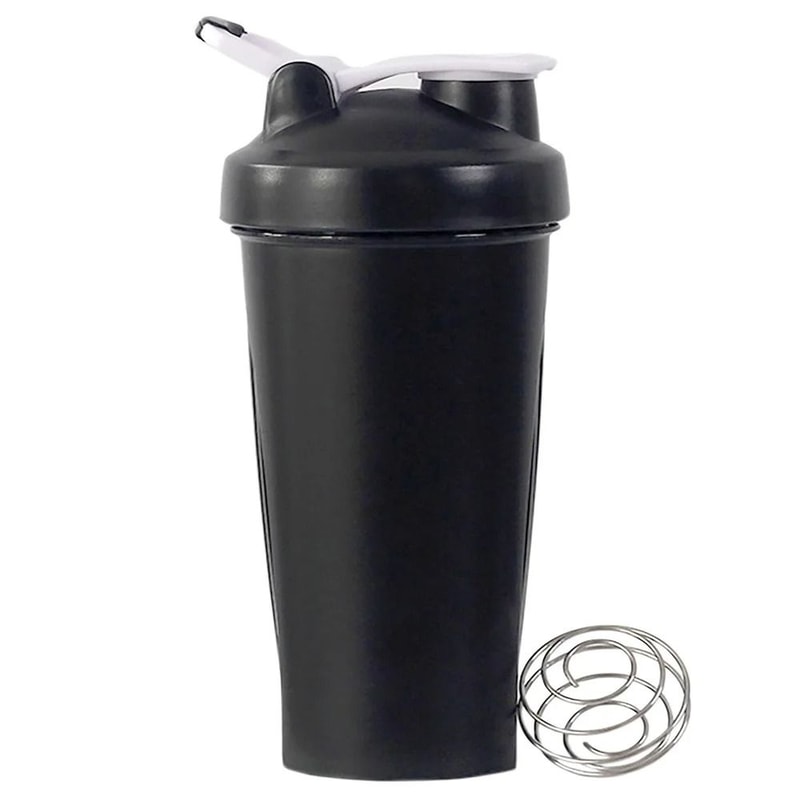Portable Protein Shaker 600ml Fitness Bottle With Wire Whisk Ball 4