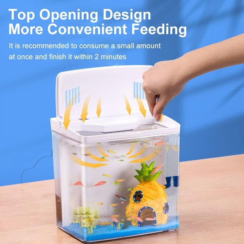 Mini Ecological Fish Tank With LED Light And SelfCirculating Filter Compact Desktop Aquarium For H 2