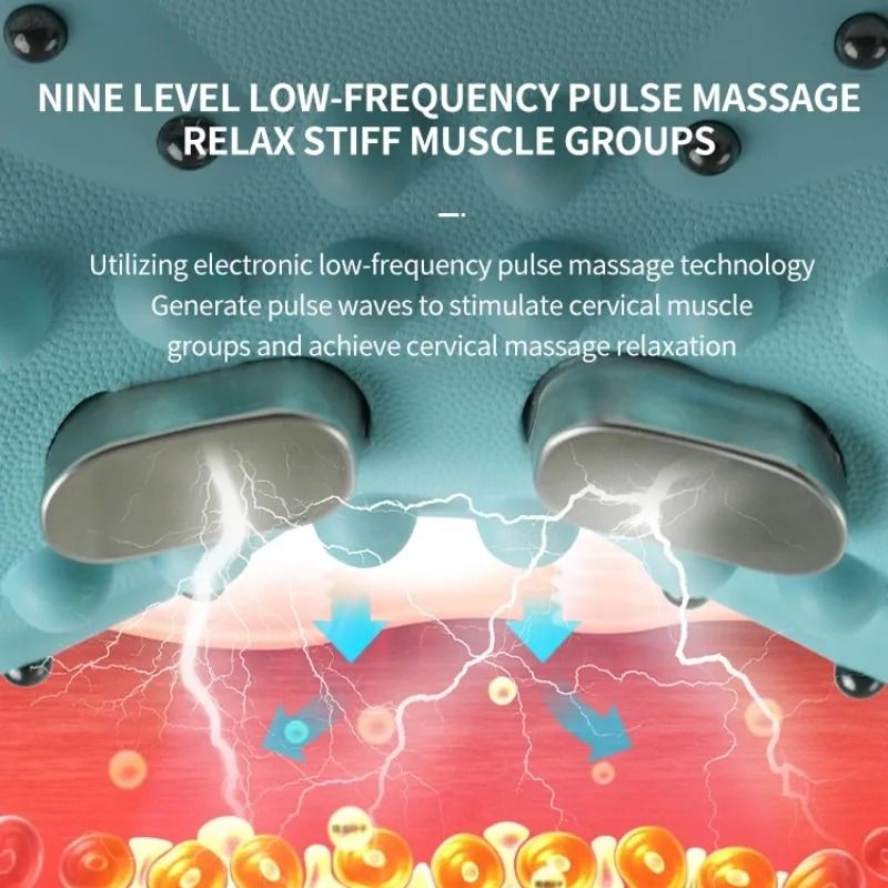 MultiFunctional Electric Neck Massage Pillow Hot Compress Pulse Therapy And Vibration Relief For N 5