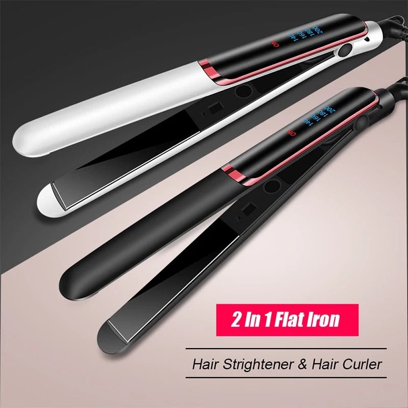Professional Hair Straightener With Ceramic Ionic Plates And LCD Display 0