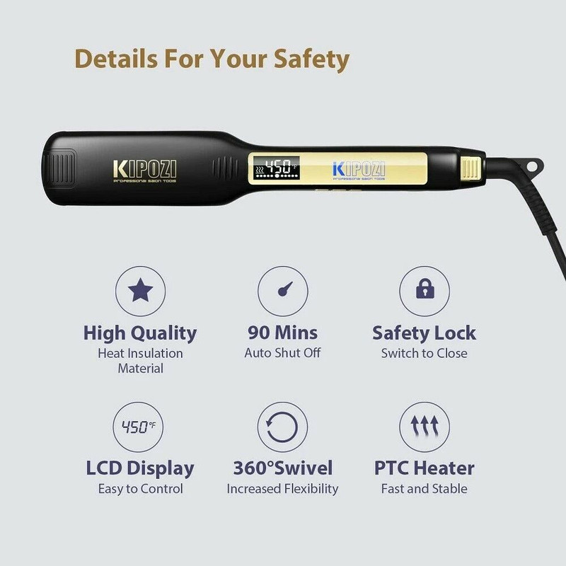 Professional Titanium Flat Iron Hair Straightener With LCD Display 5