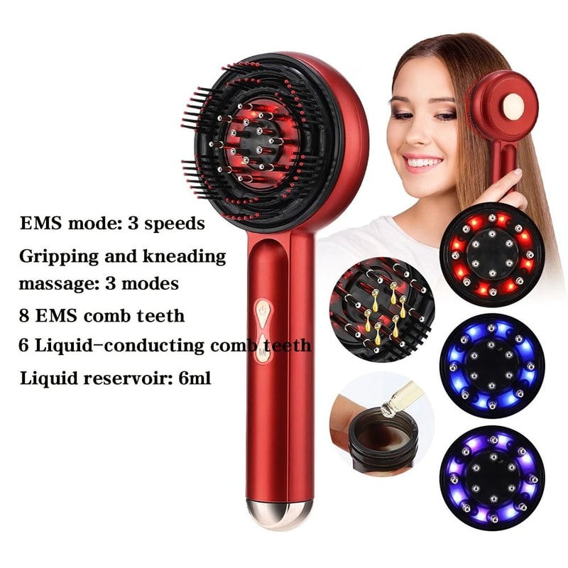 Electric Microcurrent Scalp Massage Comb With 660nm Red Light Therapy 7
