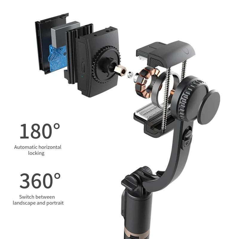 Foldable Gimbal Stabilizer Selfie Stick With Bluetooth Remote And Tripod 3