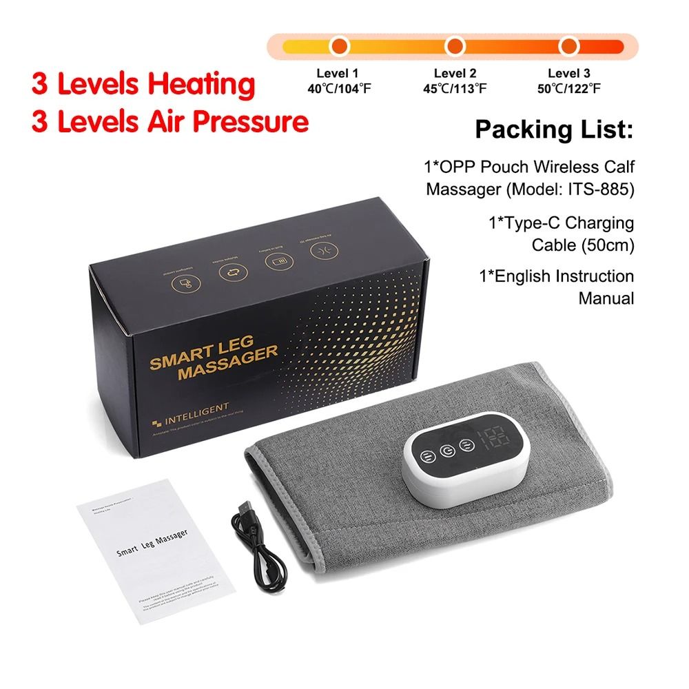 Air Pressure Calf Massager With Heat And Compression Therapy 7