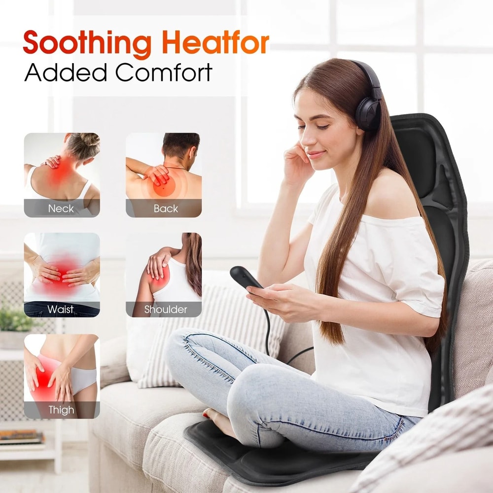 Electric FullBody Massage Chair Cushion With Infrared Heating And Vibration Therapy 2
