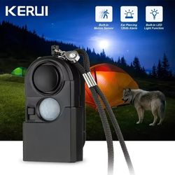 portable mini motion detector alarm with 120db siren and sos led light