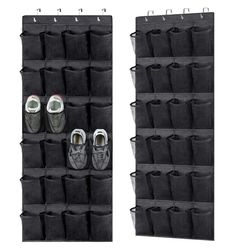 over-the-door hanging shoe organizer with 24 large mesh pockets