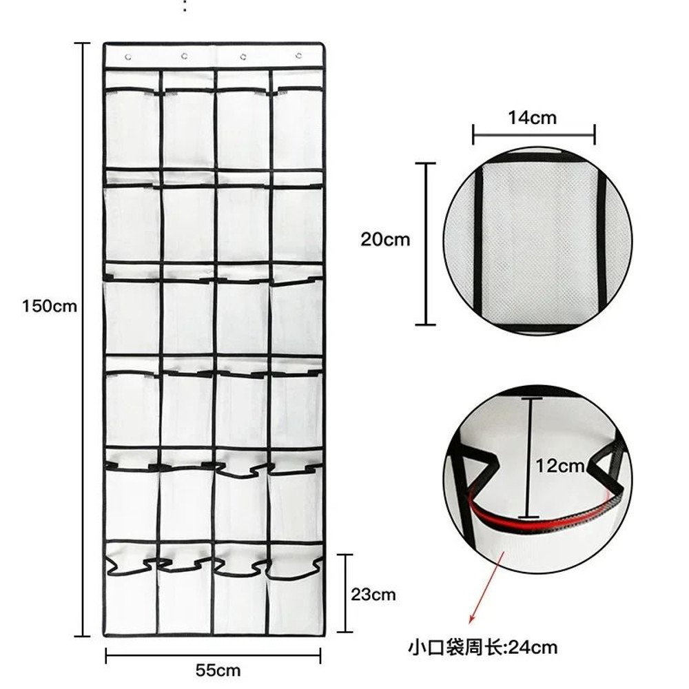 OvertheDoor Hanging Shoe Organizer With 24 Large Mesh Pockets 5