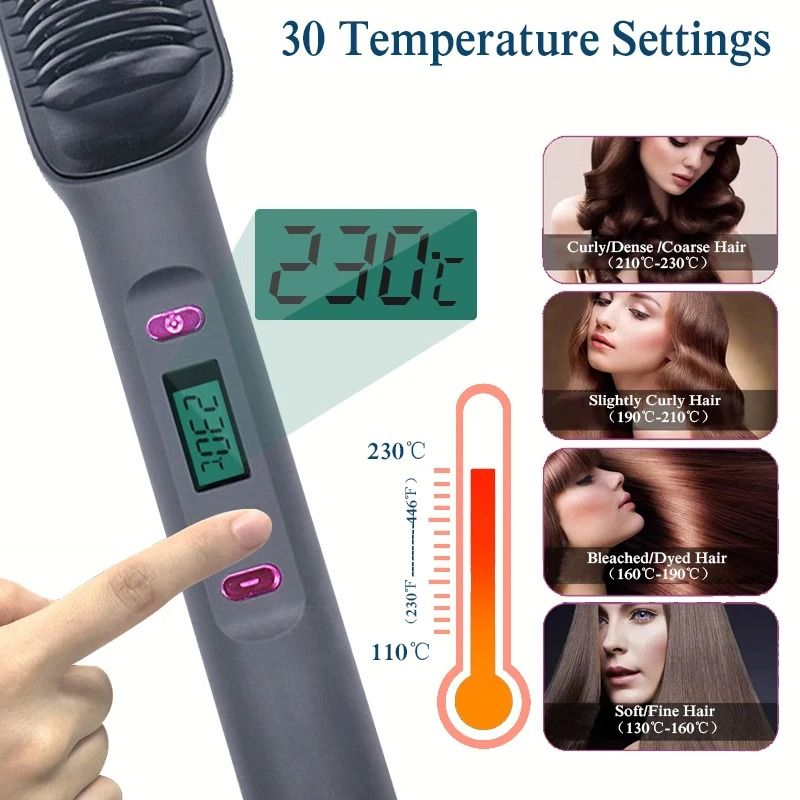 Electric Hot Comb Straightening Brush With Negative Ion Technology And AntiScald Design 3