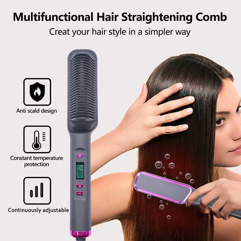 Electric Hot Comb Straightening Brush With Negative Ion Technology And AntiScald Design 4