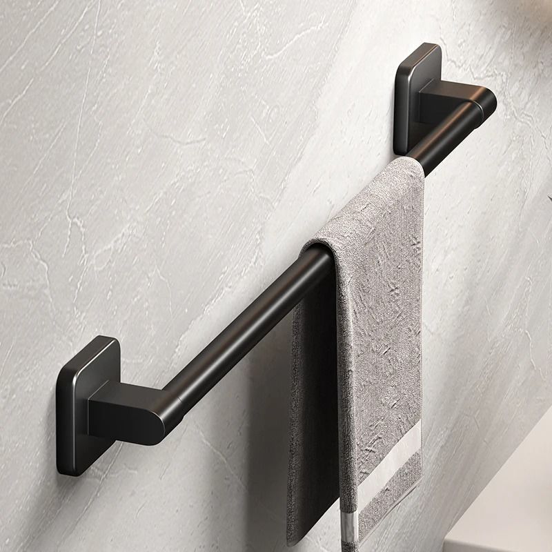 SelfAdhesive Bathroom Towel Holder  No Drilling WallMount Towel Rack In White Or Black 2