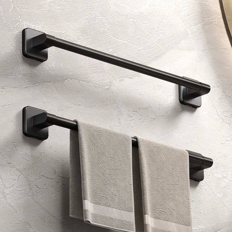 SelfAdhesive Bathroom Towel Holder  No Drilling WallMount Towel Rack In White Or Black 3