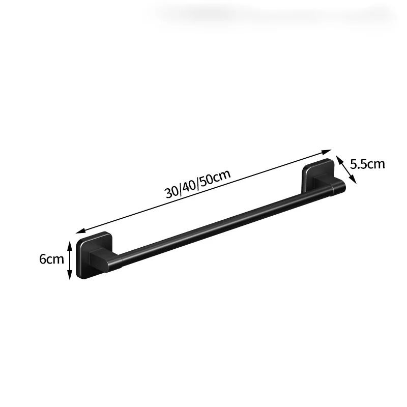 SelfAdhesive Bathroom Towel Holder  No Drilling WallMount Towel Rack In White Or Black 5