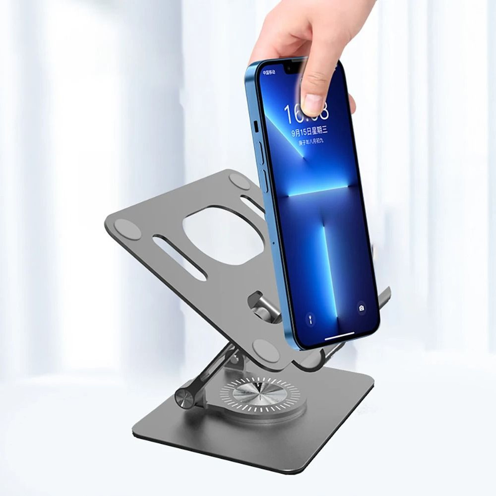 Foldable 360 Rotating Mobile Phone Tablet Stand Adjustable Height AntiSlip And Hollow Design For 3