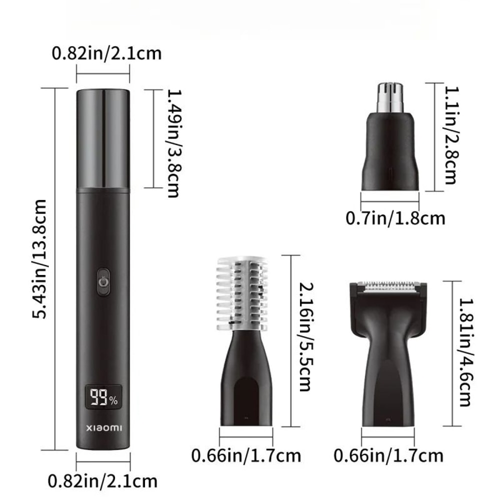 3in1 Electric Nose And Ear Hair Trimmer Rechargeable Painless Grooming Kit For Men 6
