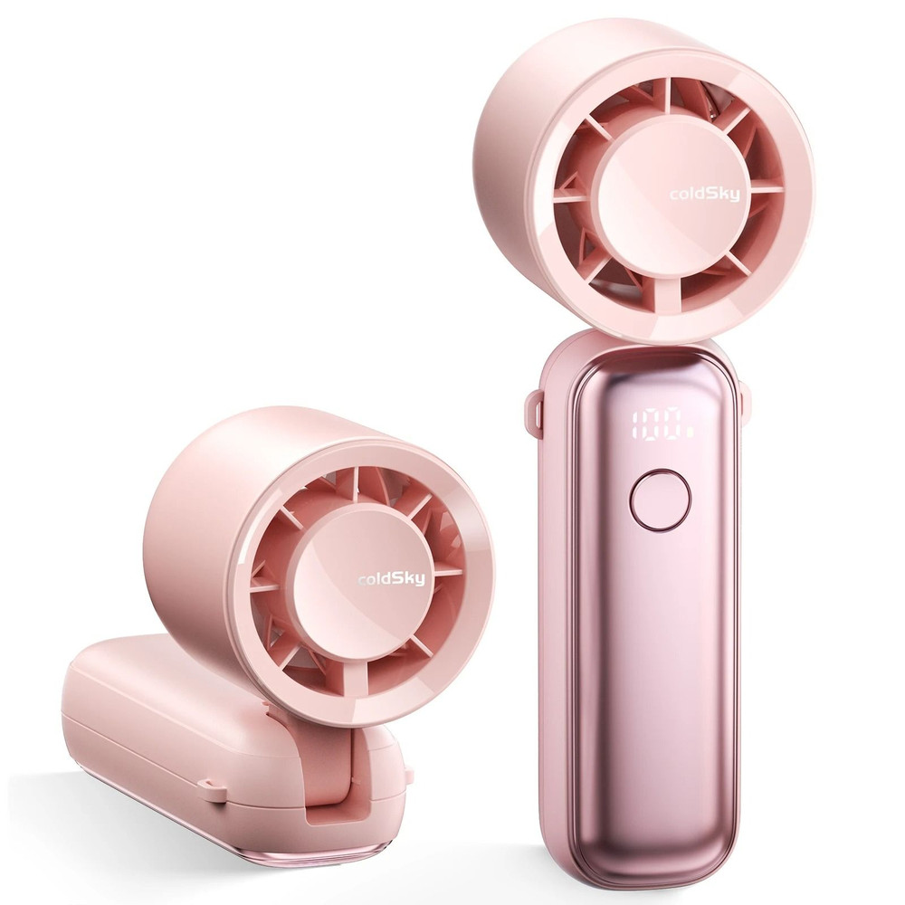 Portable Handheld Turbo Fan 5000mAh Rechargeable Foldable Desk And Neck Fan With 6 Speeds And Digit 8