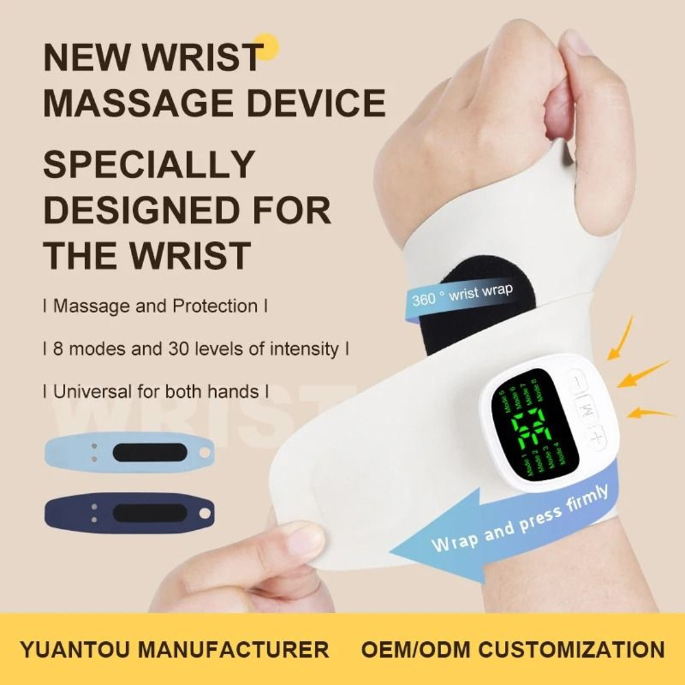 Electric Cordless Wrist Massager USB Rechargeable Vibration Carpal Tunnel And Fatigue Relief 0