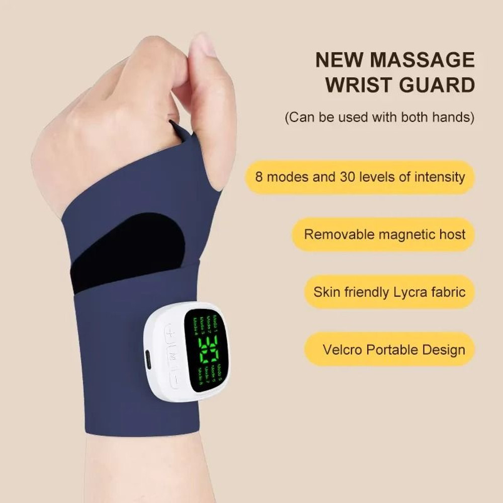 Electric Cordless Wrist Massager USB Rechargeable Vibration Carpal Tunnel And Fatigue Relief 6