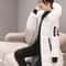 Women Winter Fur Collar Hooded Parka Warm Thick Long Jacket With Zipper Pockets 2