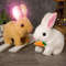 Electric Rabbit Plush Toy With Carrot Walking EarWiggling And TailWagging Interactive Bunny For Ki 0