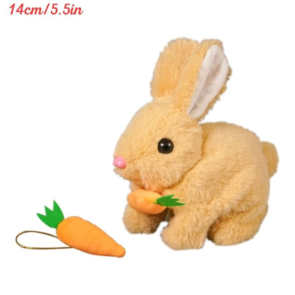Electric Rabbit Plush Toy With Carrot Walking EarWiggling And TailWagging Interactive Bunny For Ki 12