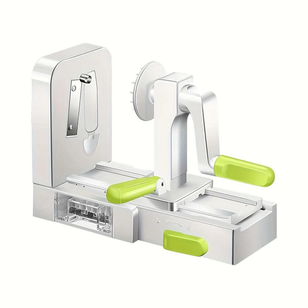 Stainless Steel Potato Noodle Maker And Vegetable Spiralizer With Foldable Design And Rotary Grater 7