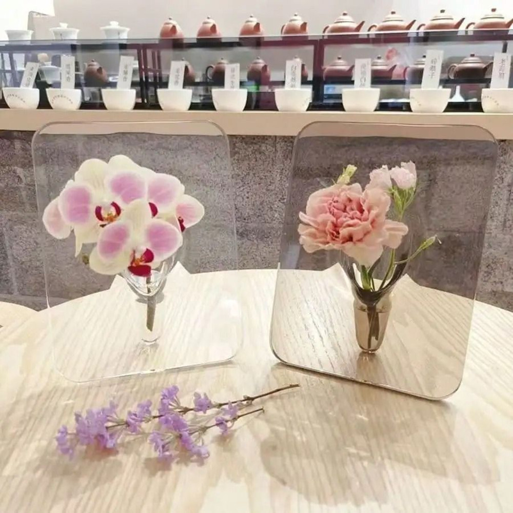 Clear Acrylic Frame Flower Vase Modern Decorative Art Vase For Home And Office Decor 4