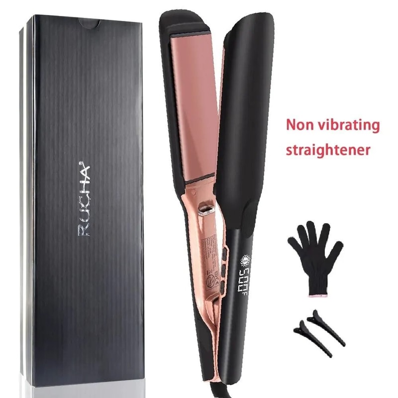 500F Hair Straightener Wide Plate Plasma Ion Flat Iron For Keratin Treatment And Frizz Repair 6