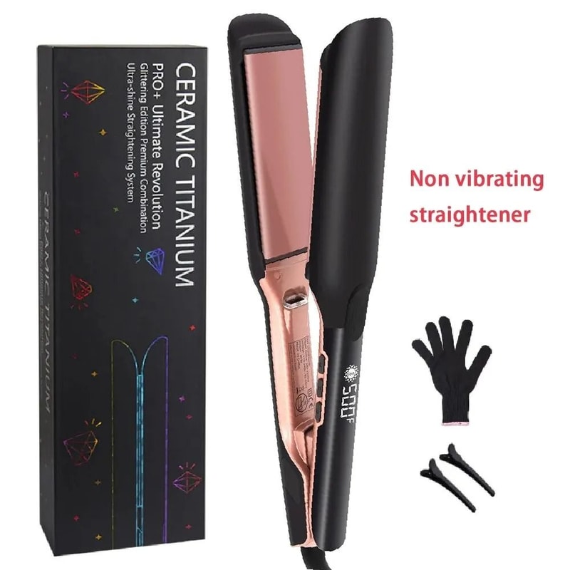 500F Hair Straightener Wide Plate Plasma Ion Flat Iron For Keratin Treatment And Frizz Repair 7