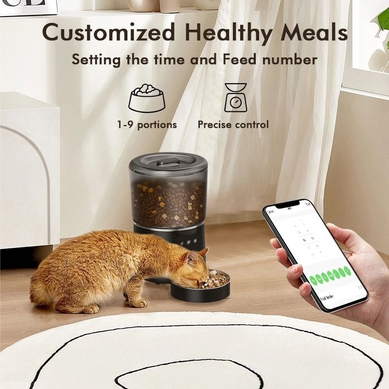 Automatic Smart Pet Feeder 4L With Stainless Steel Bowl And Custom Portion Control 5