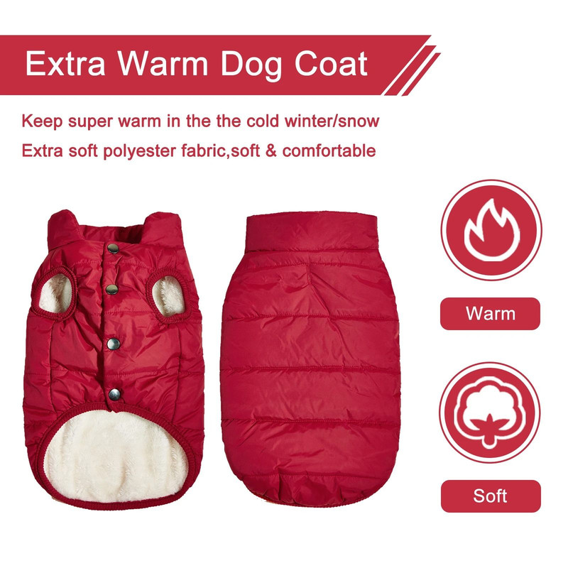 Winter Pet Coat Warm Fleece Dog Jacket For Small And Large Dogs 2