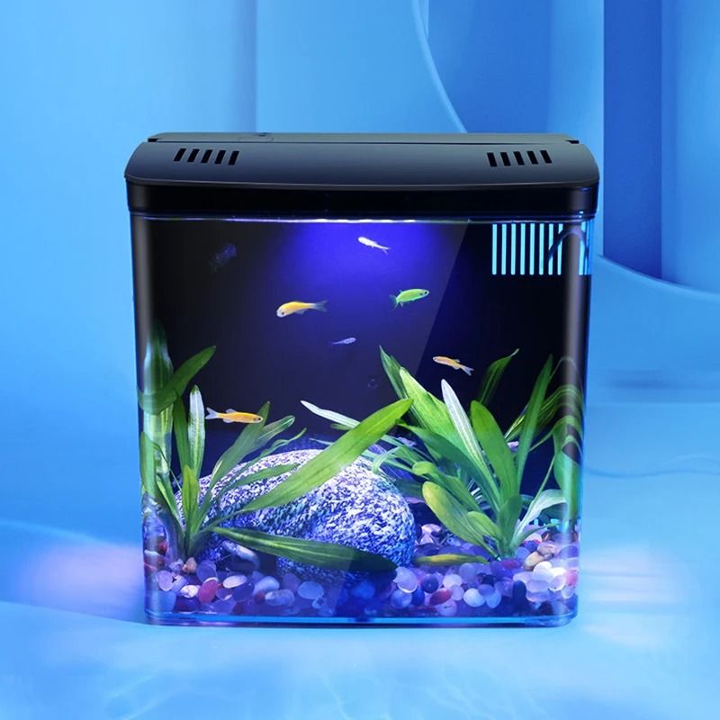 Mini Fish Tank With Self Circulating Filter System For Living Room Or Desktop 0