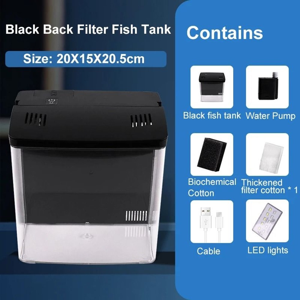 Mini Fish Tank With Self Circulating Filter System For Living Room Or Desktop 7