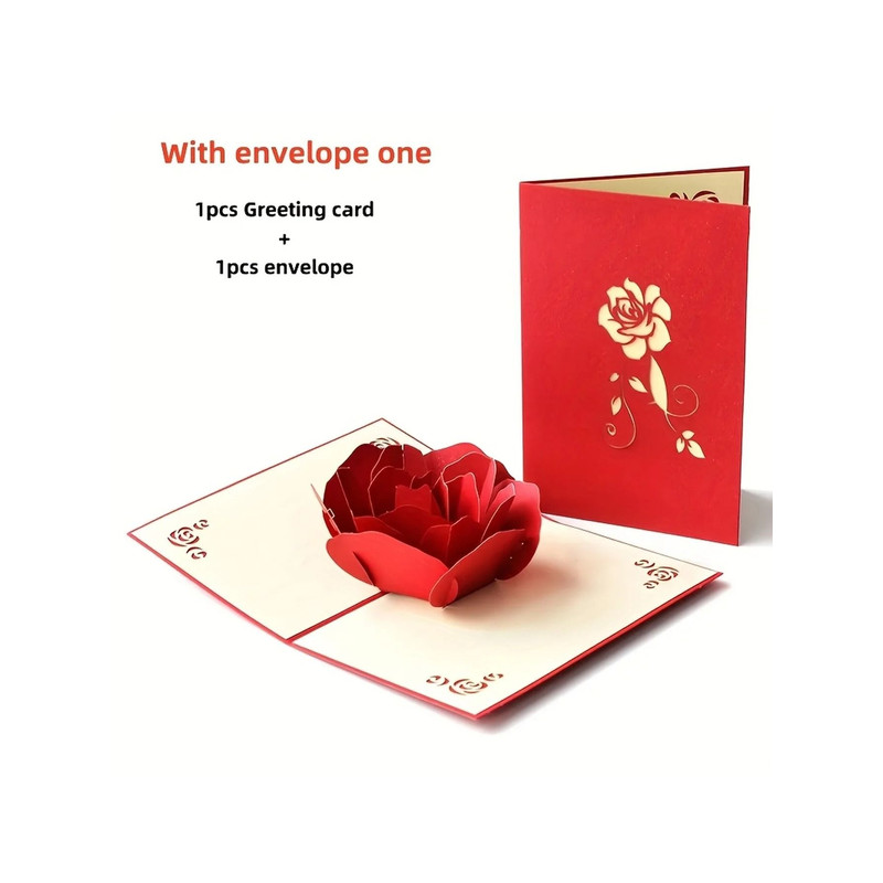 3D Pop Up Happy Birthday Rose Card For Women Anniversaries And Special Occasions 1