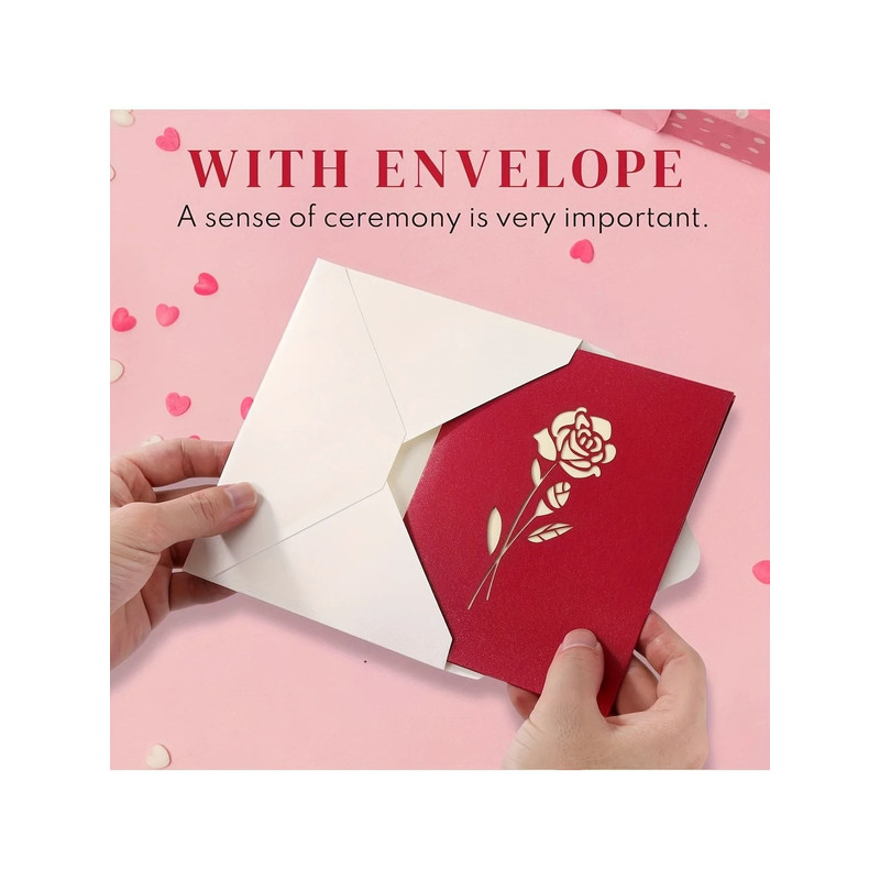3D Pop Up Happy Birthday Rose Card For Women Anniversaries And Special Occasions 3