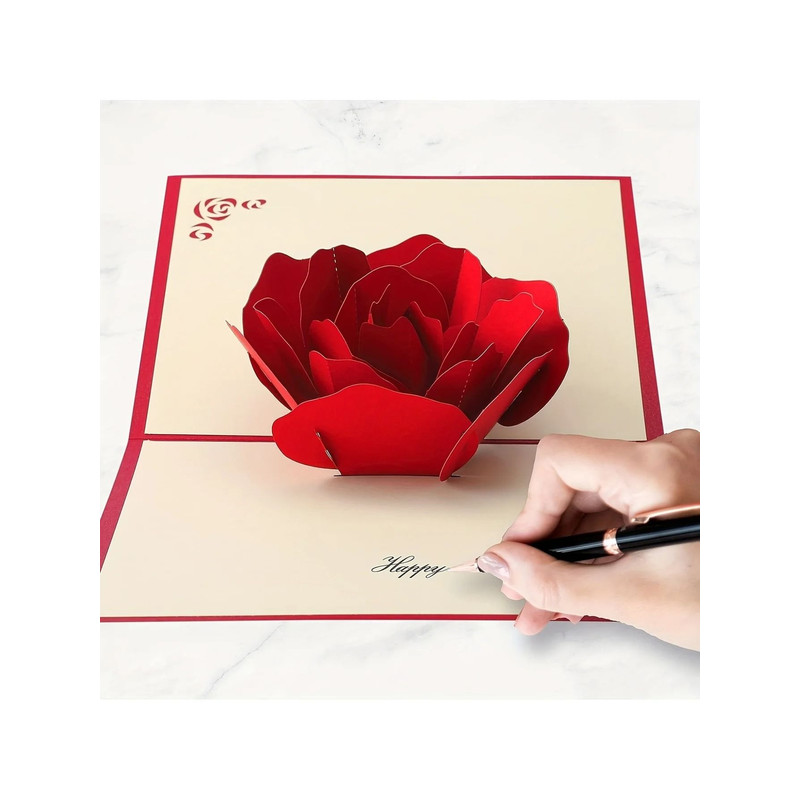 3D Pop Up Happy Birthday Rose Card For Women Anniversaries And Special Occasions 5
