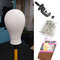 Canvas Wig Head Wig Stand 21 To 24 Inch Mannequin Head For Hairstyling Display And Wig Making With 1