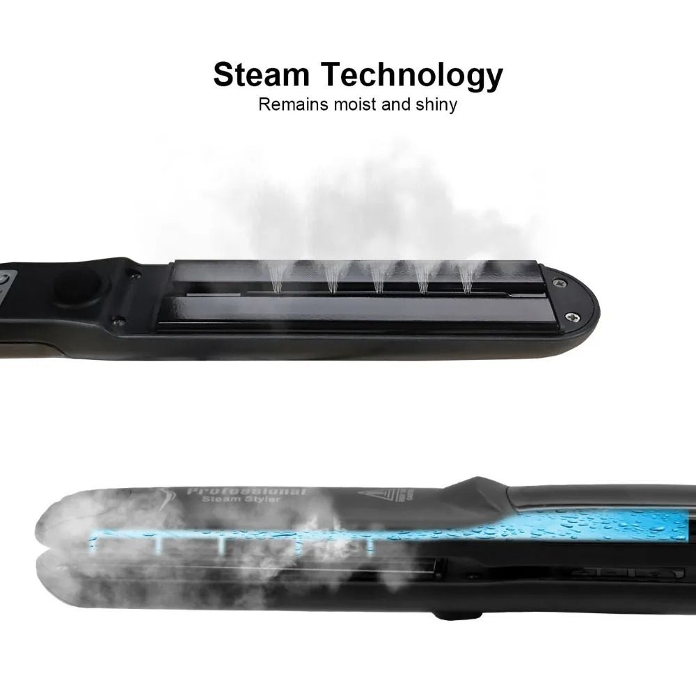 Steam Hair Straightener Professional Ceramic Vapor Flat Iron With Argan Oil Treatment For Smooth An 6