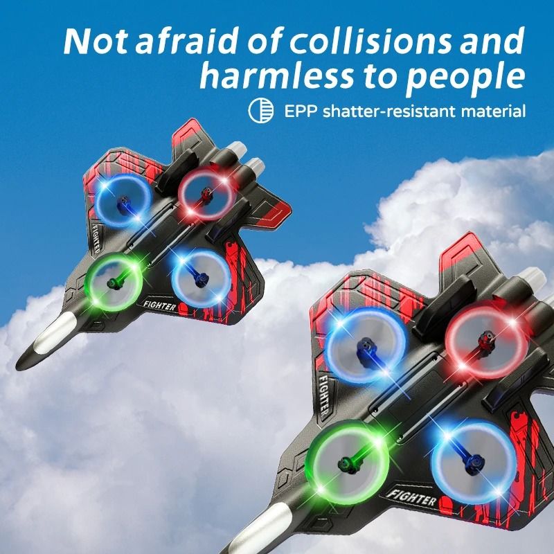 L101 RC Foam Airplane 24G Remote Control Fighter Jet With LED Lights And Stunt Flight 3