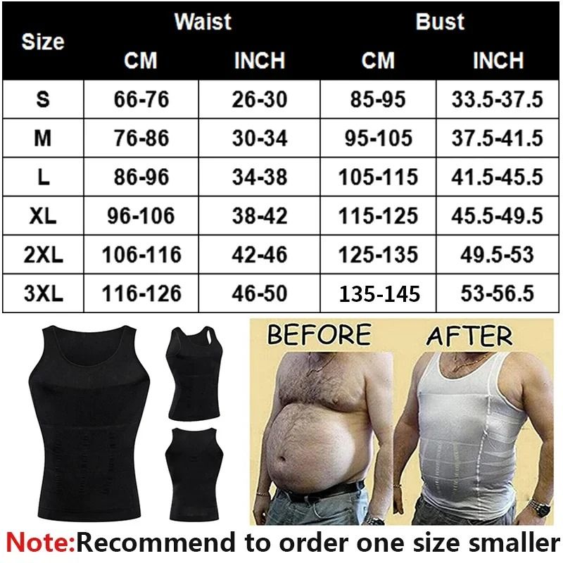 Men Slimming Compression Shirt Body Shaper Tummy Control Waist Cincher Undershirt 4