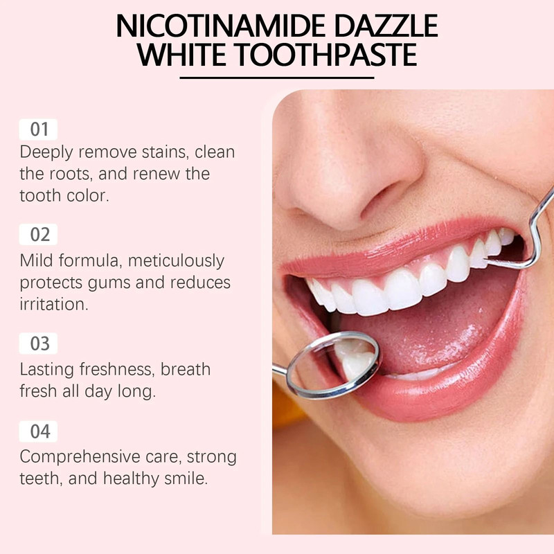 Niacinamide Whitening Toothpaste For Dental Stain Removal And Fresh Breath 4