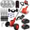 Cordless Grass Trimmer And Weed Wacker With 2 Li Ion Batteries And 3 Blade Types 0